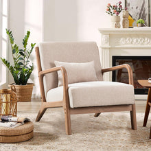 Load image into Gallery viewer, Hertford Lyquinn Linen Armchair With Solid Wood Foot
