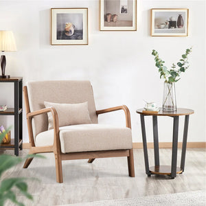 Hertford Lyquinn Linen Armchair With Solid Wood Foot
