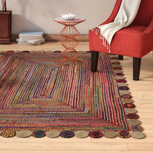 Load image into Gallery viewer, Herzig Handmade Flatweave Jute/Sisal Area Rug in Red 5 x 8
