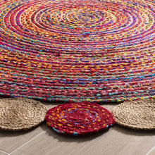 Load image into Gallery viewer, Herzig Handmade Flatweave Jute/Sisal Area Rug in Red 5 x 8
