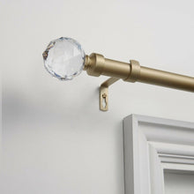 Load image into Gallery viewer, 36&quot; - 72&quot; Gold Hickson Adjustable Crystal Ball Single Curtain Rod
