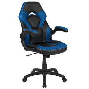 High Back  Style Ergonomic PC & Racing Game Chair Blue/Black #1779HW
