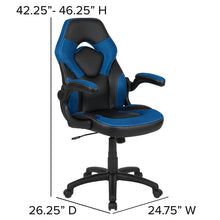 Load image into Gallery viewer, High Back  Style Ergonomic PC &amp; Racing Game Chair Blue/Black #1779HW
