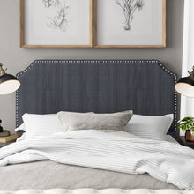 Load image into Gallery viewer, Hillary Upholstered Panel Headboard Dark Gray Full/Queen 728CDR
