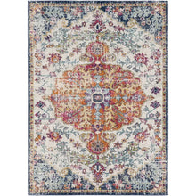 Load image into Gallery viewer, Hillsby Oriental Area Rug in Blue/Orange 6&#39;7&quot; x 9&#39;
