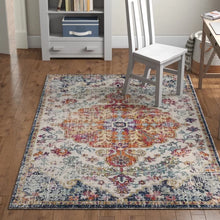 Load image into Gallery viewer, Hillsby Oriental Area Rug in Blue/Orange 6&#39;7&quot; x 9&#39;
