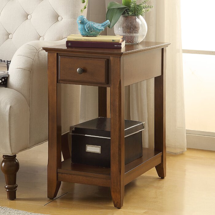 Hillyard End Table with Storage Walnut #2560HW