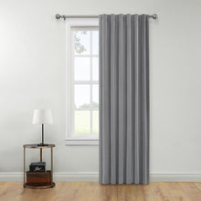 Load image into Gallery viewer, Hilton 100% Cotton Solid Room Darkening Thermal Rod Pocket Single Curtain Panel Ash Gray (Set of 2) #ND1129
