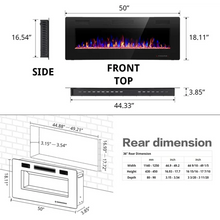 Load image into Gallery viewer, 18&#39;11&quot; H x 50&#39; W x 3&#39;85&quot; D Hixson Recessed Wall Mounted Electric Fireplace
