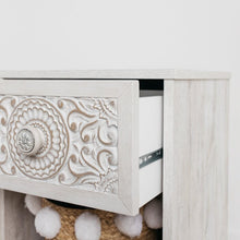 Load image into Gallery viewer, White Hoang Solid + Manufactured Wood Nightstand
