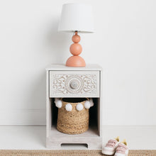 Load image into Gallery viewer, White Hoang Solid + Manufactured Wood Nightstand
