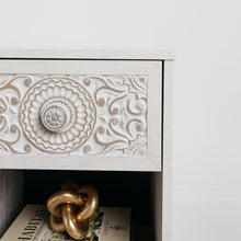 Load image into Gallery viewer, White Hoang Solid + Manufactured Wood Nightstand
