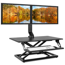 Load image into Gallery viewer, Hobson Height Adjustable Universal 2 Screen Desk Mount Black 317ND
