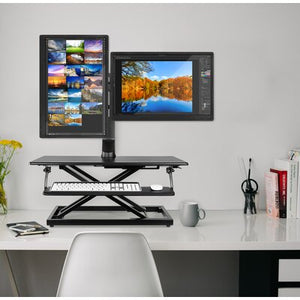 Hobson Height Adjustable Universal 2 Screen Desk Mount Black 317ND
