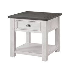 Load image into Gallery viewer, White/Gray Holliman 24&#39;&#39; Tall Solid Wood End Table with Storage
