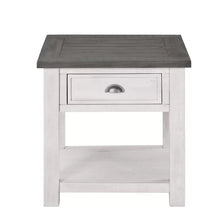 Load image into Gallery viewer, White/Gray Holliman 24&#39;&#39; Tall Solid Wood End Table with Storage
