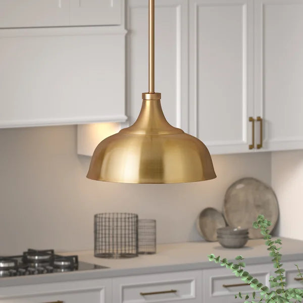 Brass Hollon 1 - Light Single Dome Pendant