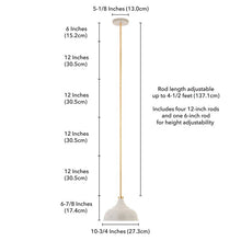 Load image into Gallery viewer, Pearled White/Brass Hollon 1 - Light Single Dome Pendant
