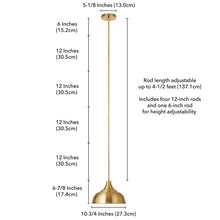 Load image into Gallery viewer, Brass Hollon 1 - Light Single Dome Pendant
