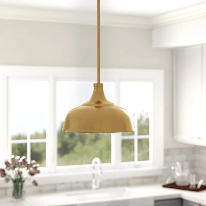 Brass Hollon 1 - Light Single Dome Pendant