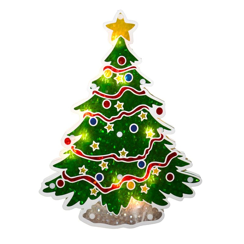 Holographic Christmas Tree Window Lighting Display