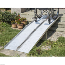 Load image into Gallery viewer, 3&quot; H x 96&quot; W x 29&quot; D Silver HomCom 2 in. Portable Ramp (Set of 2) MRM2399
