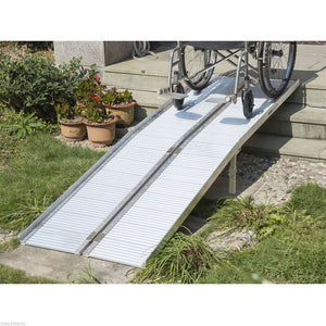 3" H x 96" W x 29" D Silver HomCom 2 in. Portable Ramp (Set of 2) MRM2399