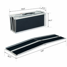 Load image into Gallery viewer, 59.8&quot; H x 28.3&quot; W x 120&quot; L Black/Silver HomCom Portable Ramp SB1814
