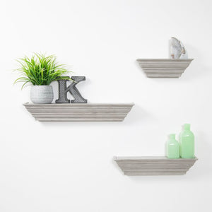 Gray Horley Ledge 3 Piece Floating Shelf Set #893HW