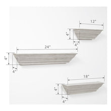 Load image into Gallery viewer, Gray Horley Ledge 3 Piece Floating Shelf Set #893HW
