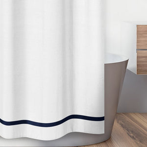 Hotel 100% Cotton Striped Single Shower Curtain