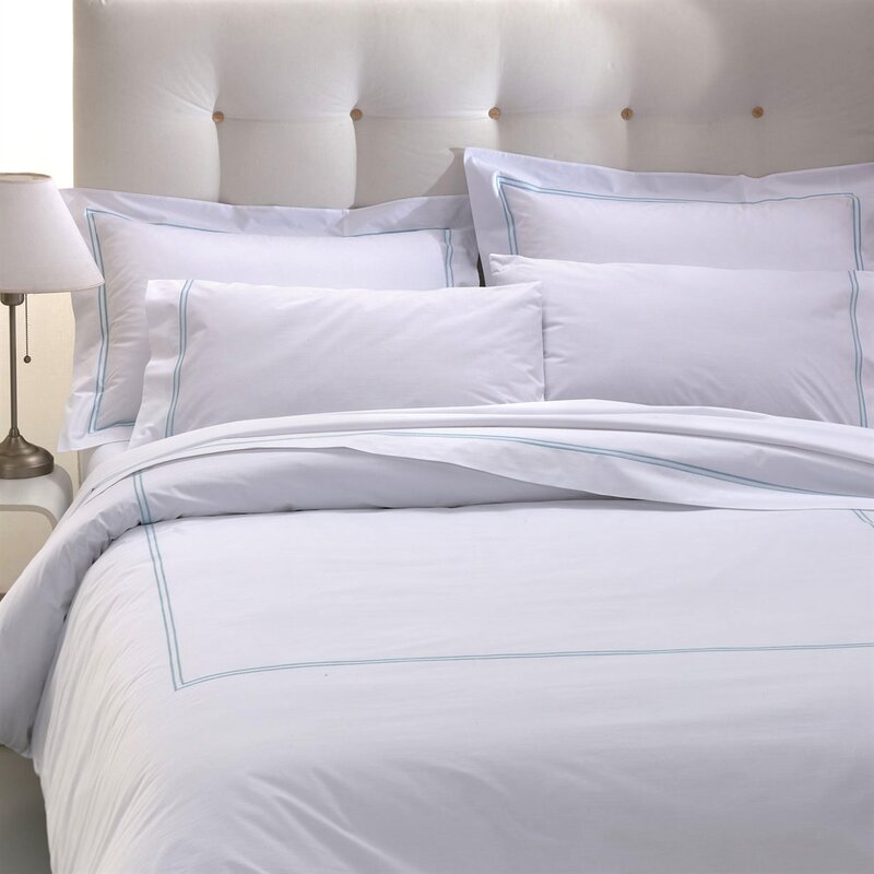 Bellino Manhattan/Hotel Single Duvet Cover (light blue stripes)  #CR1095