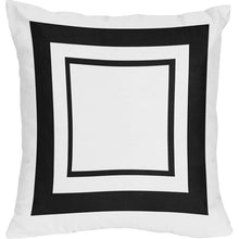 Load image into Gallery viewer, White &amp; Black Hotel Square Pillow Cover &amp; Insert (Set of 2)
