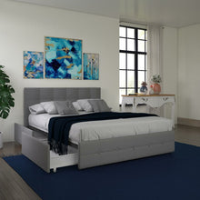 Load image into Gallery viewer, Full Gray Houchins  Tufted Upholstered Low Profile Storage Platform Bed MRM2488
