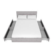 Load image into Gallery viewer, Queen Gray Houchins Upholstered Storage Platform Bed #1188HW
