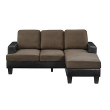 Load image into Gallery viewer, Hovey 72&quot; Faux Leather Right Hand Facing Sofa &amp; Chaise Dark Brown AS IS
