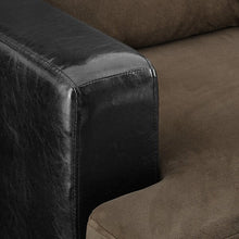 Load image into Gallery viewer, Hovey 72&quot; Faux Leather Right Hand Facing Sofa &amp; Chaise Dark Brown AS IS
