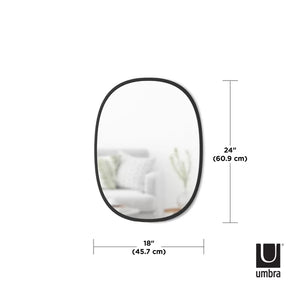 24" x 18" Black Hub Accent Mirror