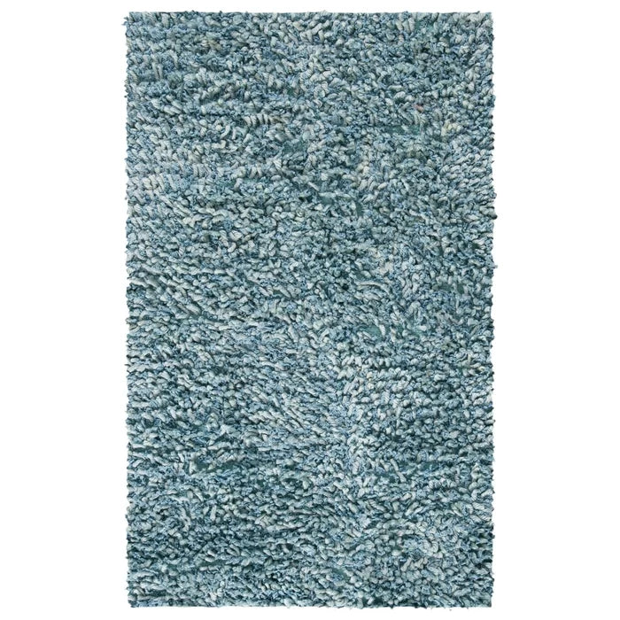 Rectangle 3' x 5' Hucksley Handmade Shag Performance Light Blue Rug