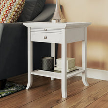 Load image into Gallery viewer, Hugh Marble Top End Table with Storage in White #9871
