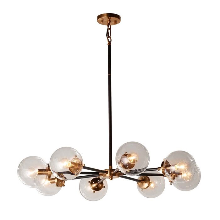 Humansville 8 - Light Sputnik Modern Linear Chandelier Brass 301CDR