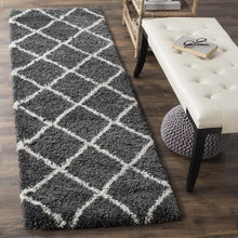 Load image into Gallery viewer, Humberto Geometric Area Rug in Dark Gray/Ivory, Runner 2&#39;3&quot; x 12&#39;
