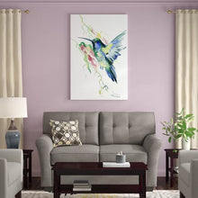 Load image into Gallery viewer, 14&quot; H x 11&quot; W x 1.25&quot; D Hummingbird Indigo by Suren Nersisyan - Wrapped Canvas Painting
