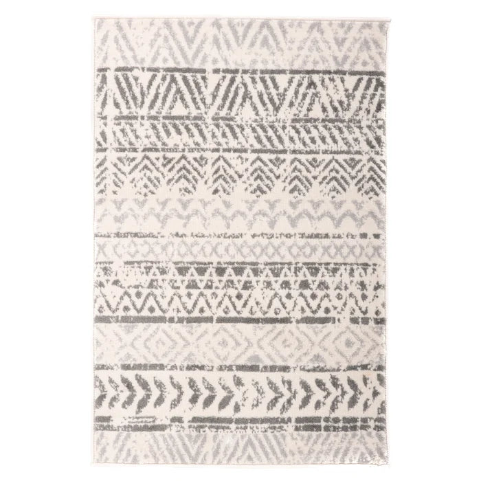 Humphrey Southwestern Machine Woven Area Rug in Gray, Rectangle 2' x 3'