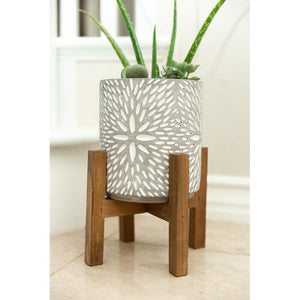 11.5" H x 7" W x 7" D Gray Huntleigh Star Floral Pot Planter (ND828)