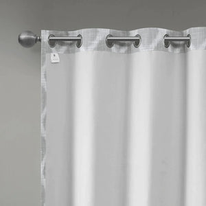 Hutton Ikat Print Geometric Blackout Thermal Grommet Single Curtain Panel 50" x 95" (Set of 2)