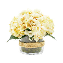 Load image into Gallery viewer, Hydrangea Stem in Rope Glass Vase
