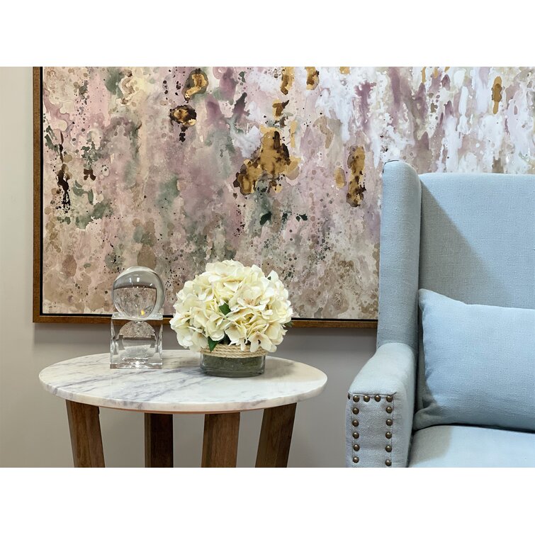 Hydrangea Stem in Rope Glass Vase