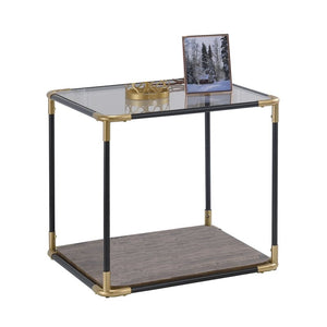Hymes Glass Top Floor  Shelf End Table 1741AH