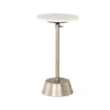 Load image into Gallery viewer, Bree Adjustable Accent Table In Pewter/White Marble  510CDR
